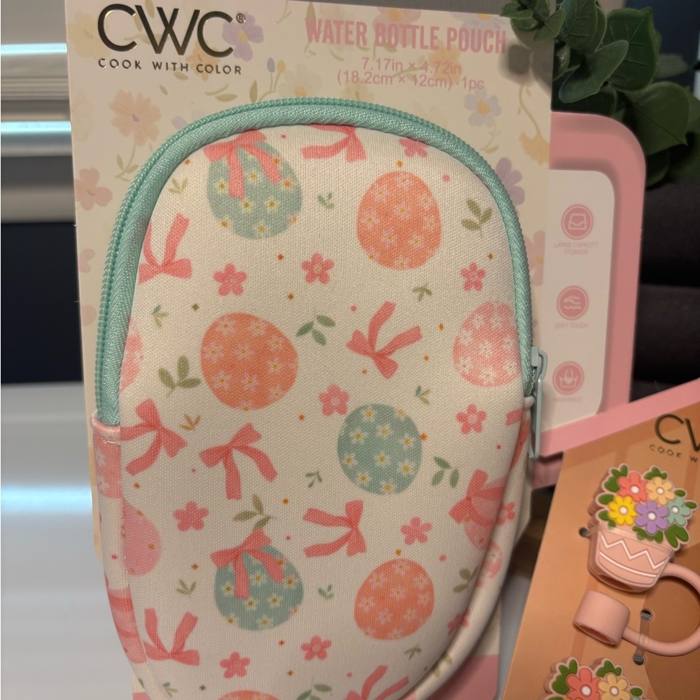 CWC Floral Water Bottle Pouch and CWC Spring Straw Toppers - Picture 3 of 3